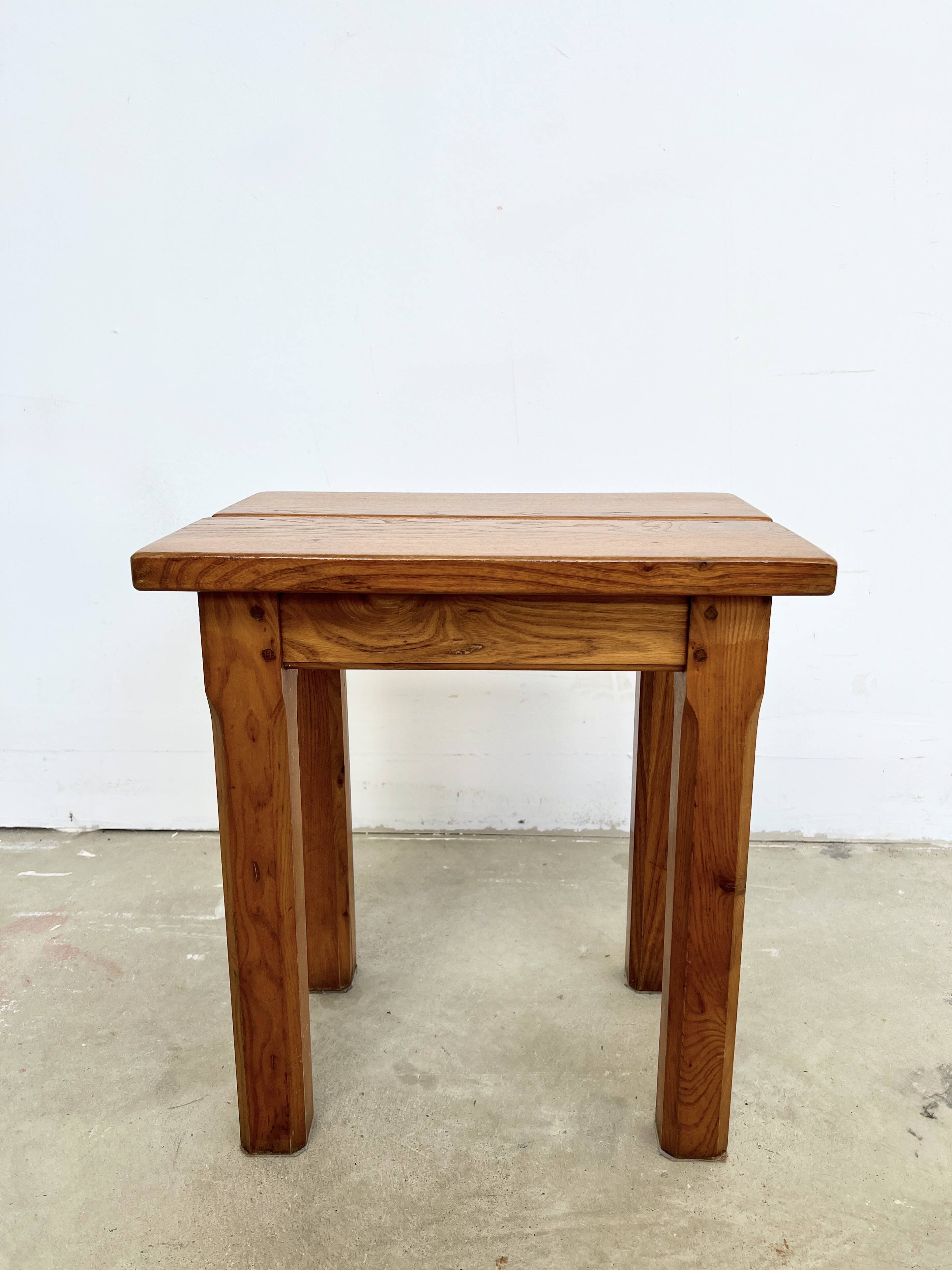 Brutalist oak stool