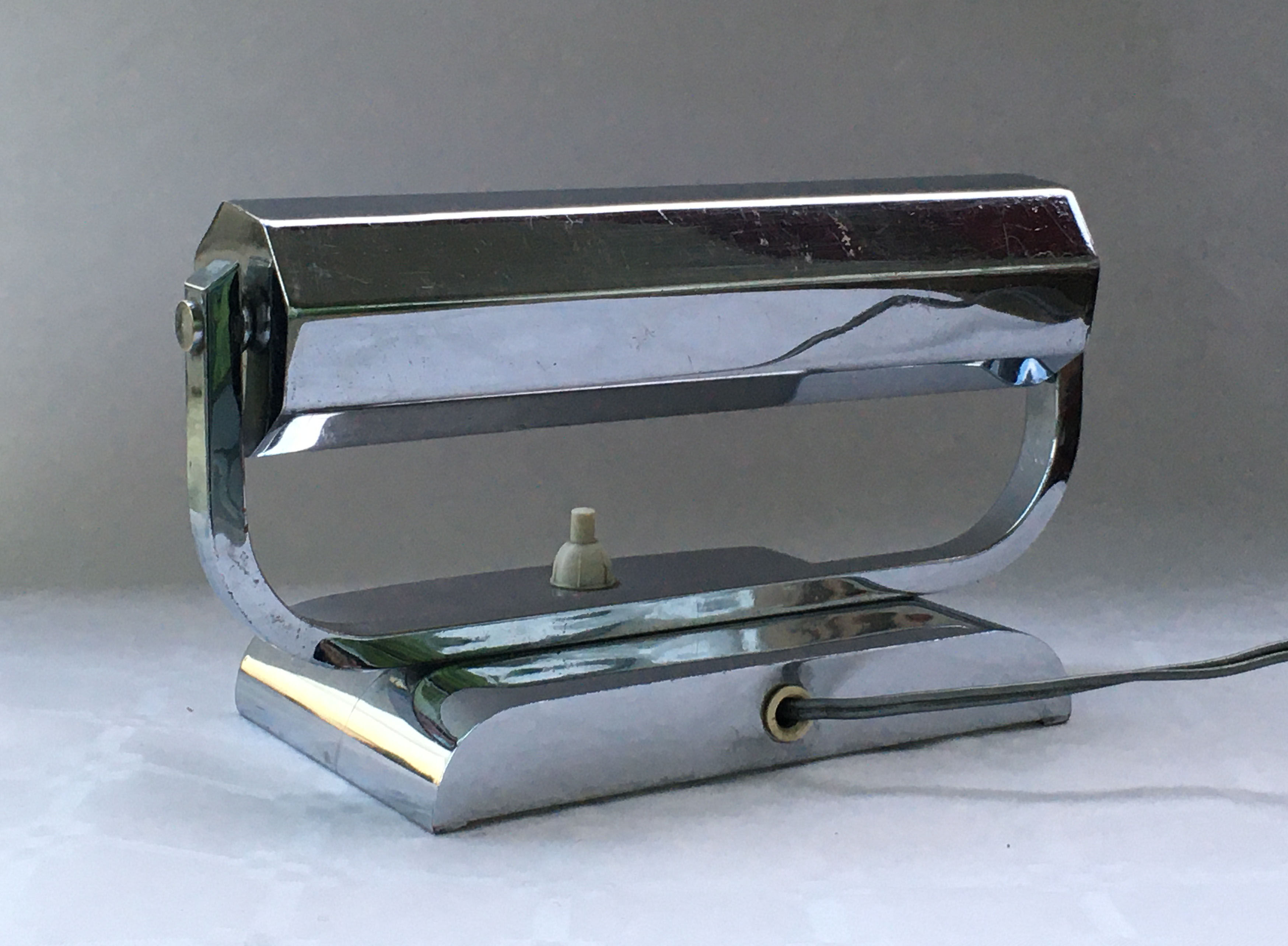 Chrome metal desk lamp 1930/40