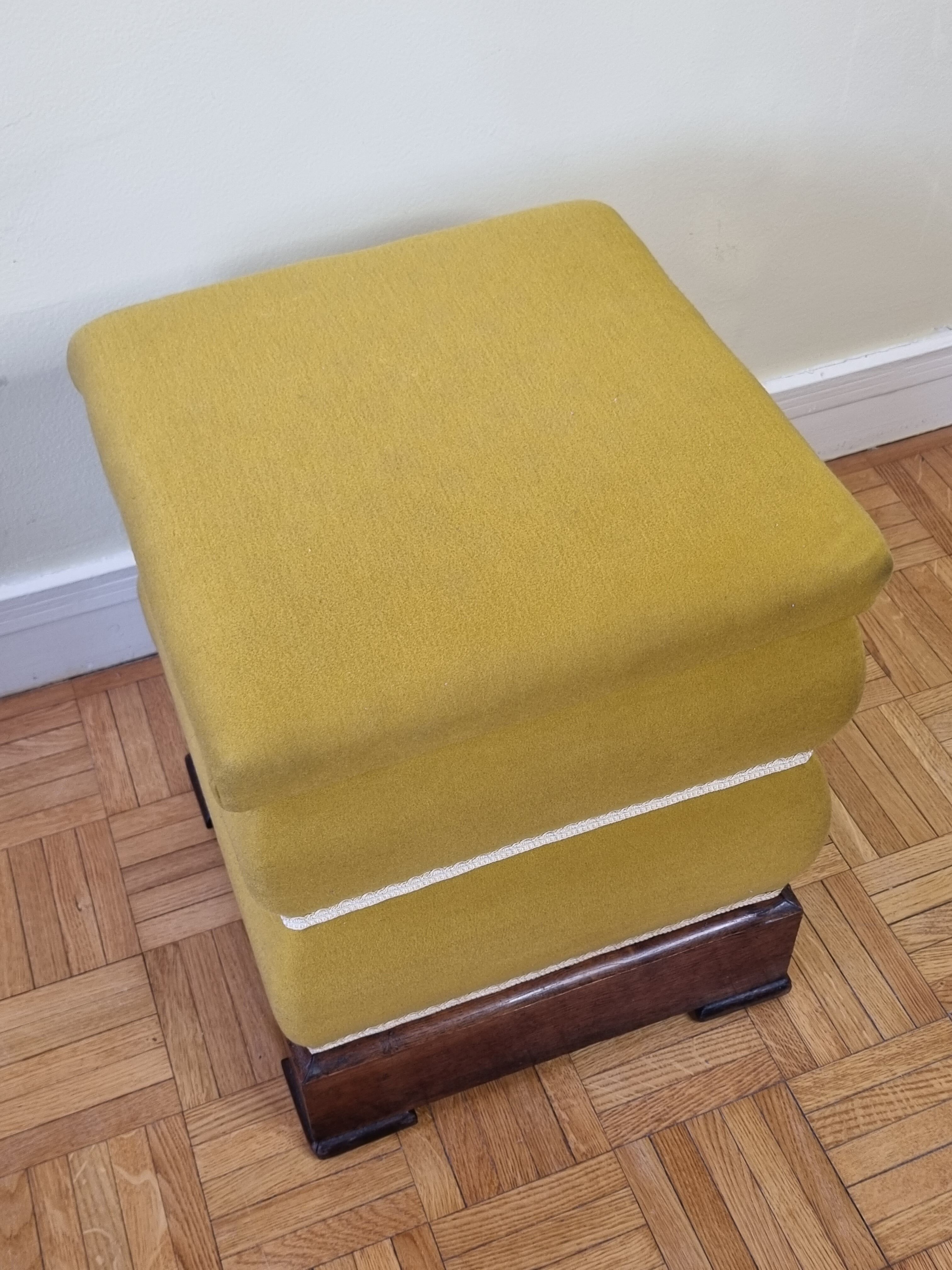 Ottoman ancient chest yellow broom