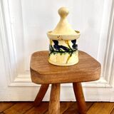 Hand painted ceramic covered pot