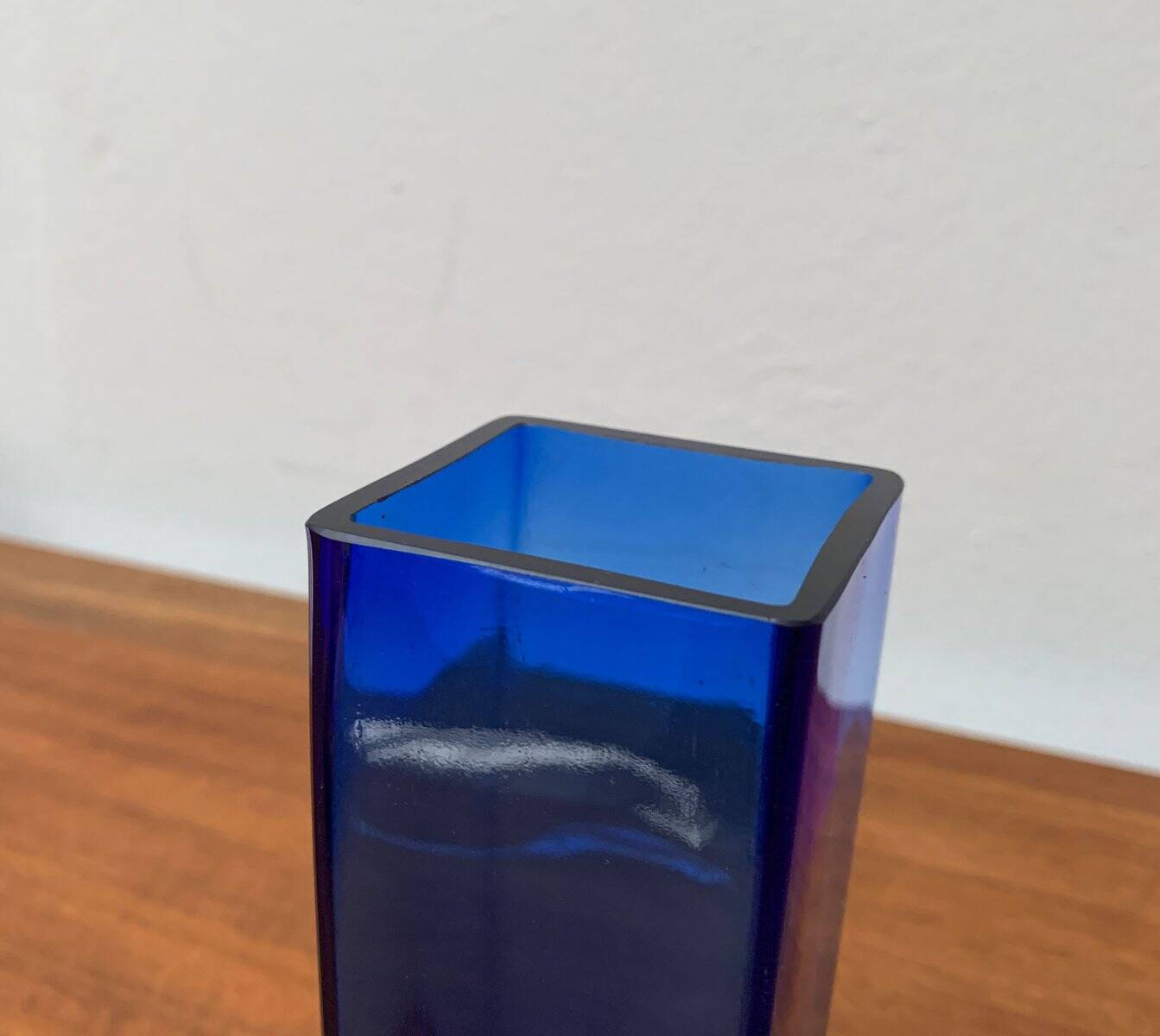 Swedish glass block vase from the mid-century by Aseda Sweden, 1960s.