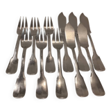 5 fish cutlery sets 11p silver plated metal goldsmith Europfelix uni-flat