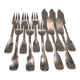 5 fish cutlery sets 11p silver plated metal goldsmith Europfelix uni-flat