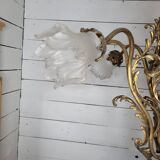Old bronze chandelier 8 lights, 128cms h