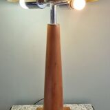 Grande lampe nautique bois et laiton années 80