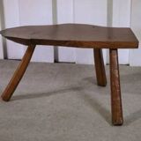 Brutalist oak stool, 1960s