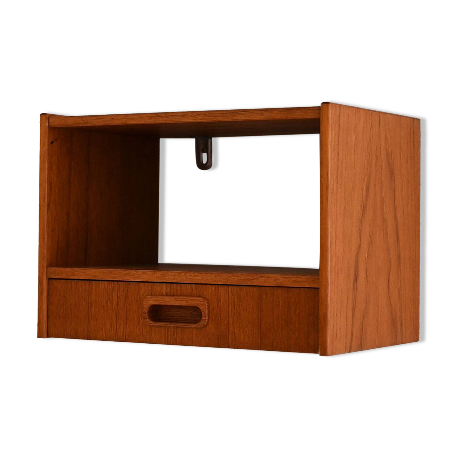 1960s Scandinavian wall-mounted teak bedside table