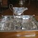 Silver metal asparagus service
