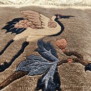Luxurious Rug 100% SILK/China/Hand-Tied/Crane Motif/1950s