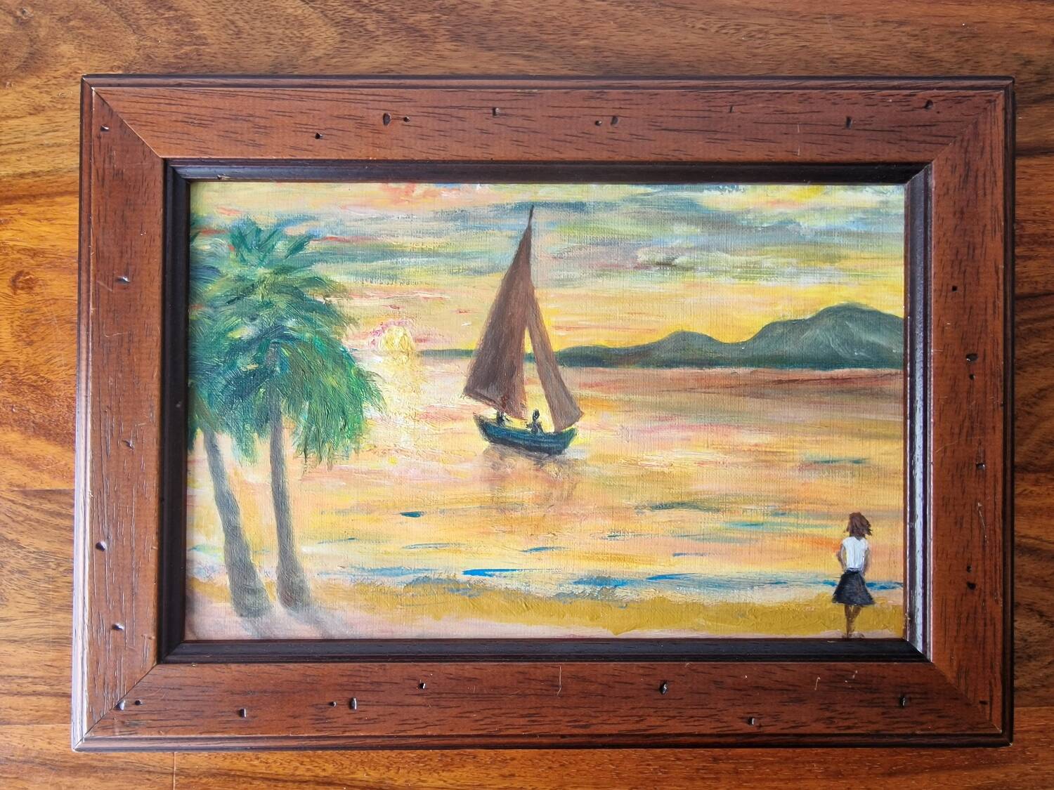 Tropical style sunset painting