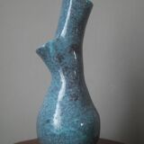 Handmade ceramic vase made in France handmade pottery turquoise brown contemporary design