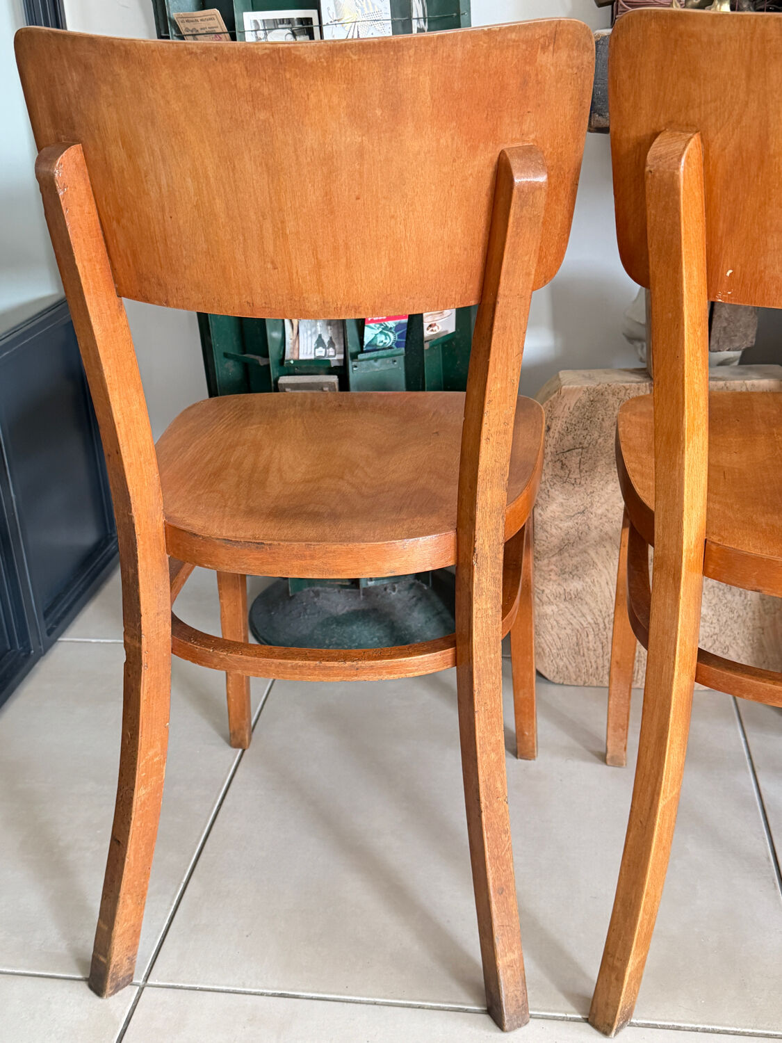 Set of 3 vintage Thonet bistro chairs