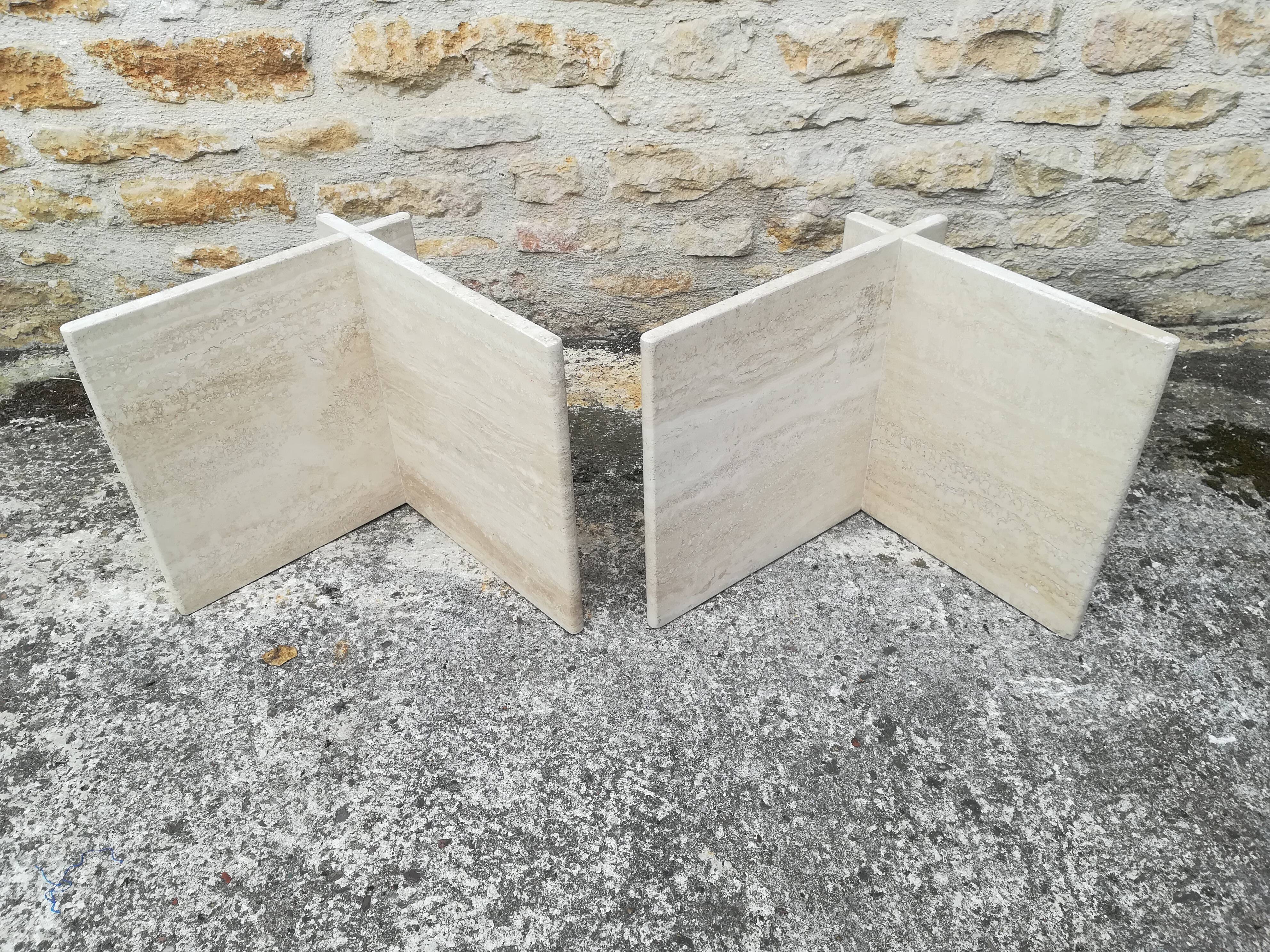 Travertine coffee table