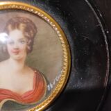 Miniature portrait on hand-painted ivory