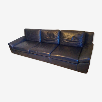 Sofa 3 places leather black Kaufeld California by Harlis