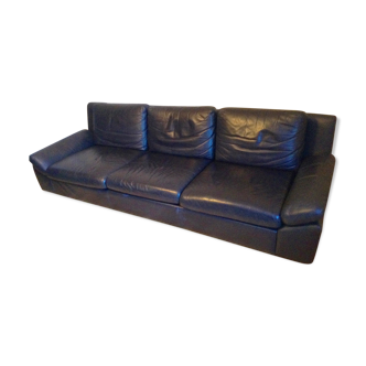 Sofa 3 places leather black Kaufeld California by Harlis