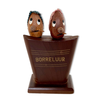 Ensemble d’ouvre-bouteilles « Happy Hour » vintage Design Barware ustensiles en teck