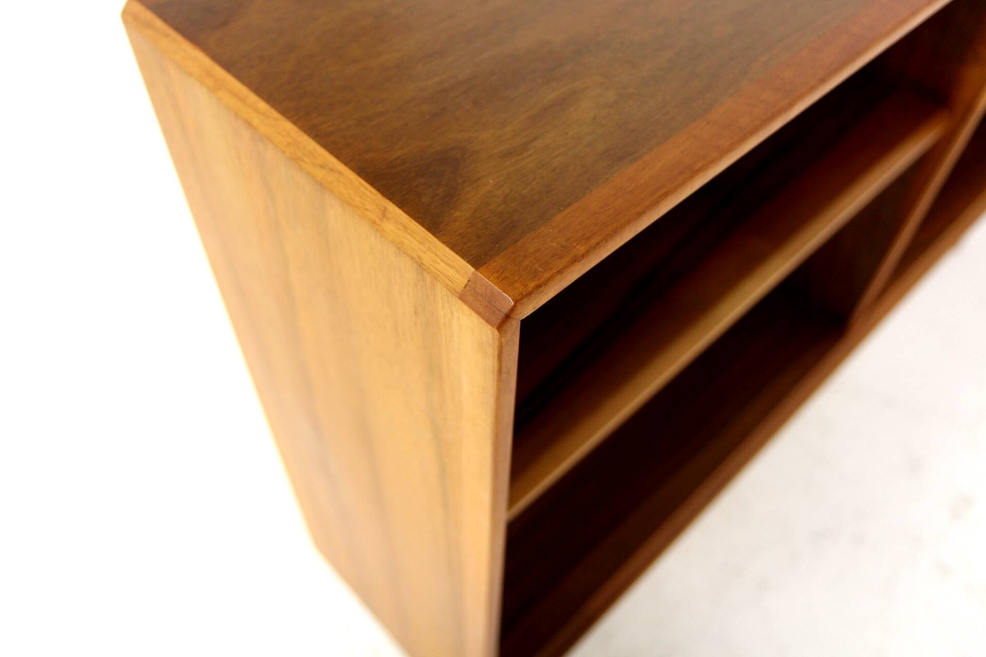 Scandinavian walnut bookcase "Facett", Bertil Fridhagen, Bodafors, Sweden, 1960