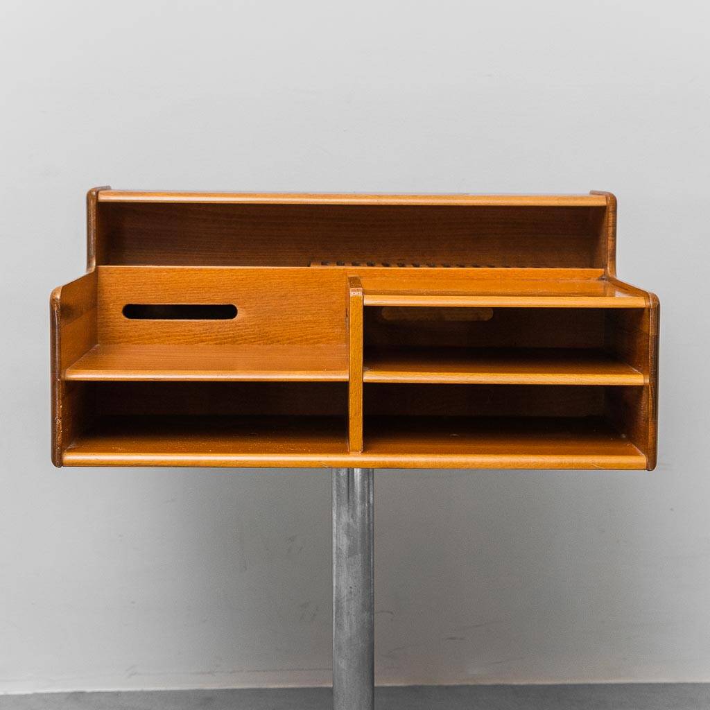 Table d'appoint FIMSA avec piédestal en métal, modernisme vintage des années 1960.
