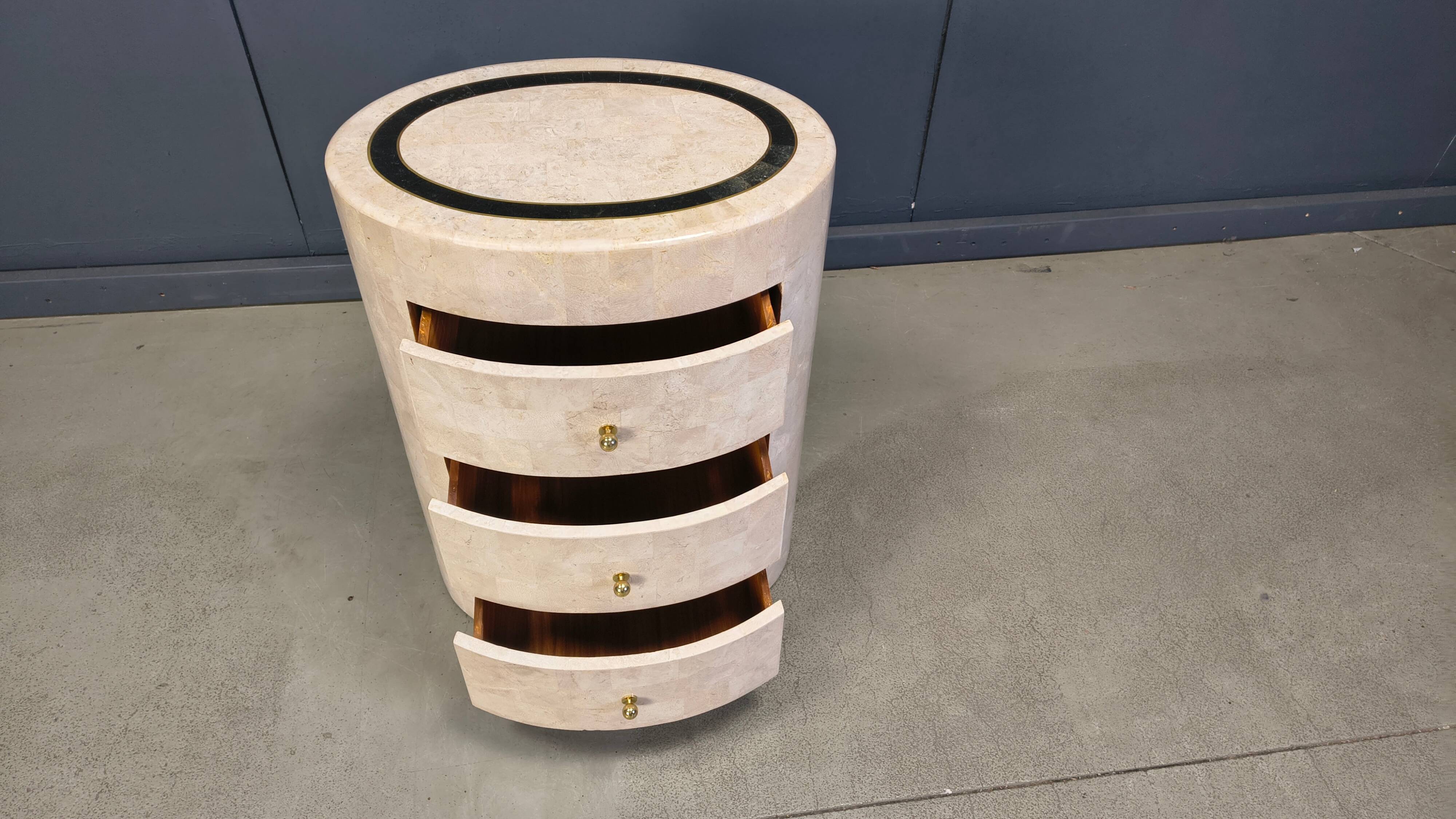 Tessellated stone chest of drawers by Maitland Smith, 1980s