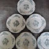 6 flat earthenware plates by Gien