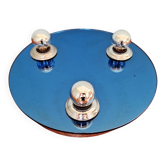Plafonnier/Applique murale Space Age, verre miroir bleuté, 1970