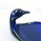 Vintage Blue Duck Foie Gras Dish Grès Du Berry France 25.5x15cm