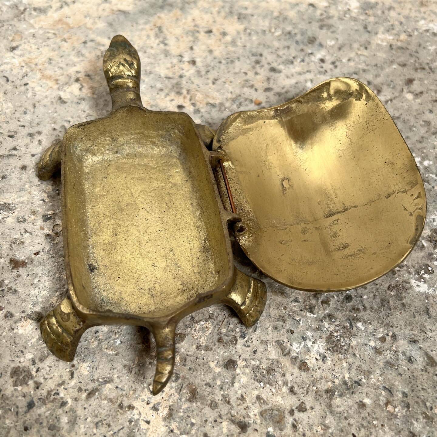 Vintage brass turtle ashtray