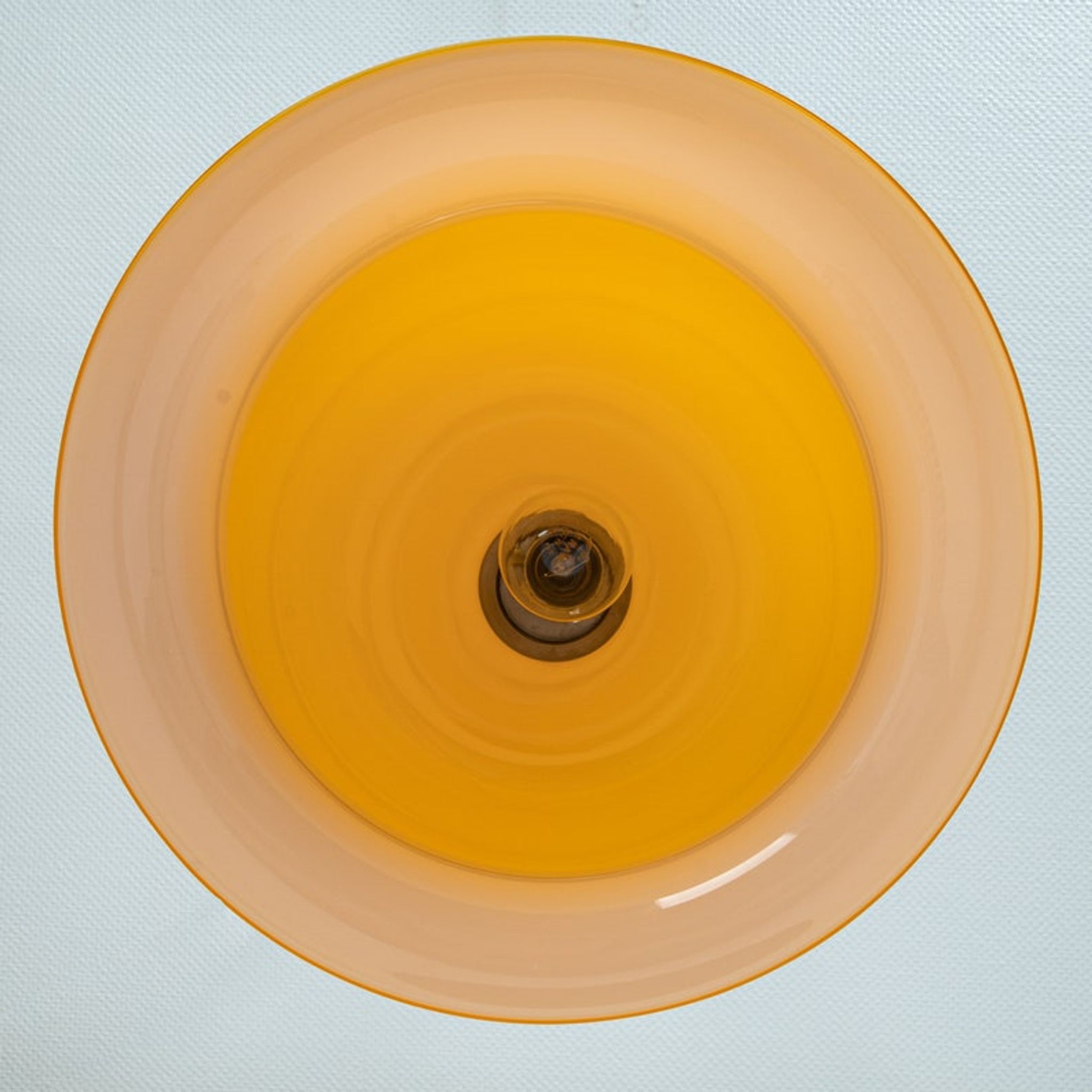 Yellow glass pendant lamp Peill & Putzler Germany 1970s