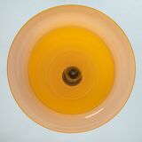 Yellow glass pendant lamp Peill & Putzler Germany 1970s
