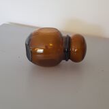Atypical amber brown glass bottle