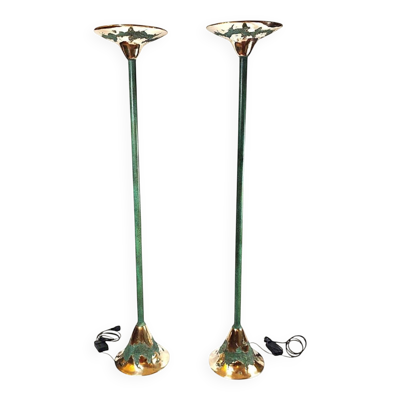 Paire De Lampadaires Brutalistes Par Maison Valenti, 1970s-1980s