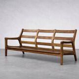 Vintage Mid-Century Danish Modern 3-Seater Brown Leather Sofa by Georg Thams