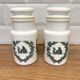 2 opaline glass spice jars