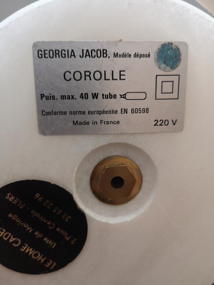 Vintage lamp Georgia Jacob 1970 resin and marble