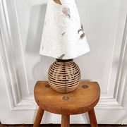 Rattan and herbarium ball lamp