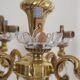Solid bronze chandelier with crystal pendants and candle holders - Lucien GAU