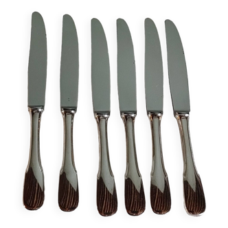 6 ercuis dessert knives vieux paris cluny model - silver plated (12 pieces available)