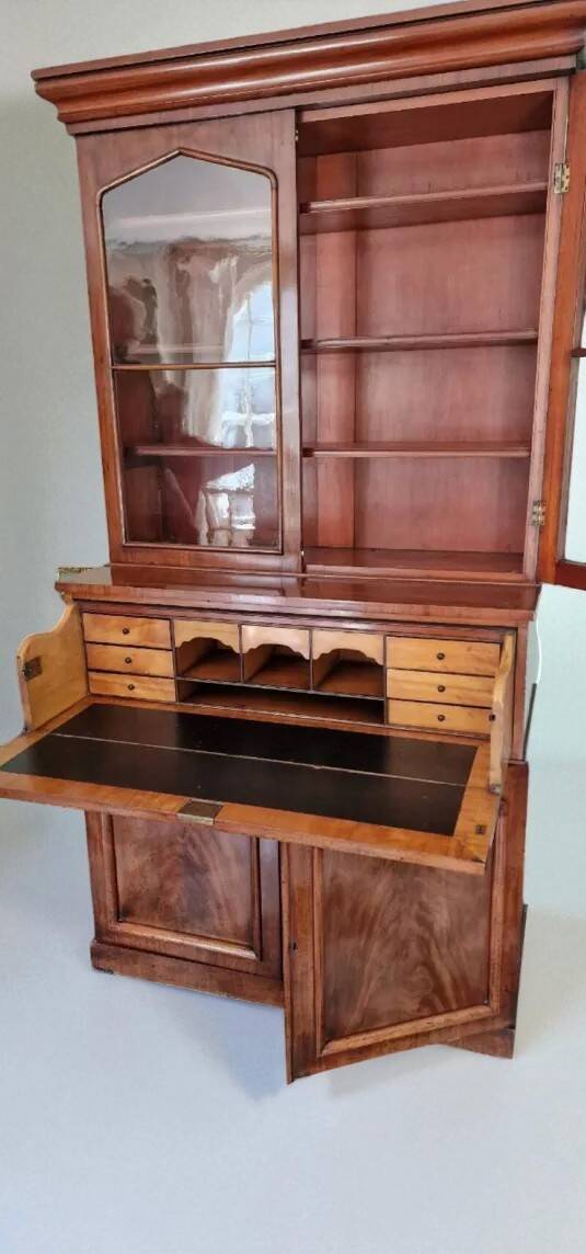 Library, mahogany secretary, mid-19th century