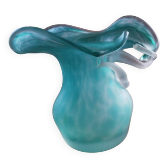 Vase en verre marmoréen bleu
