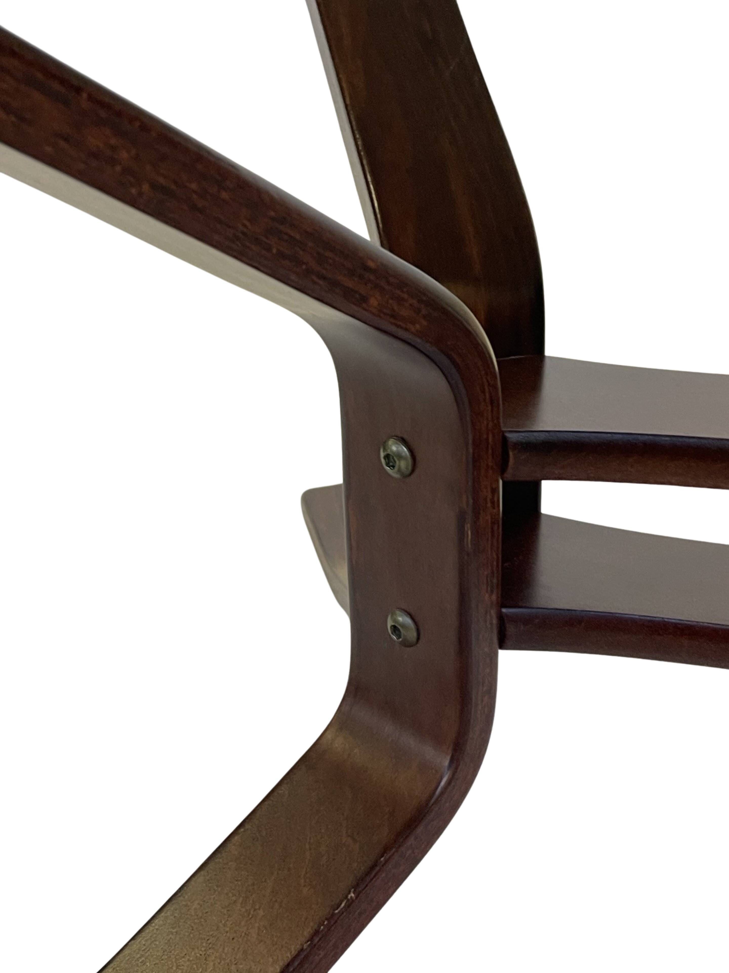 Table basse vintage en bois et marbre Design minimaliste Suède années 70