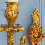 Applique murale Art nouveau en bronze : style français, 2 lumières, années 1950