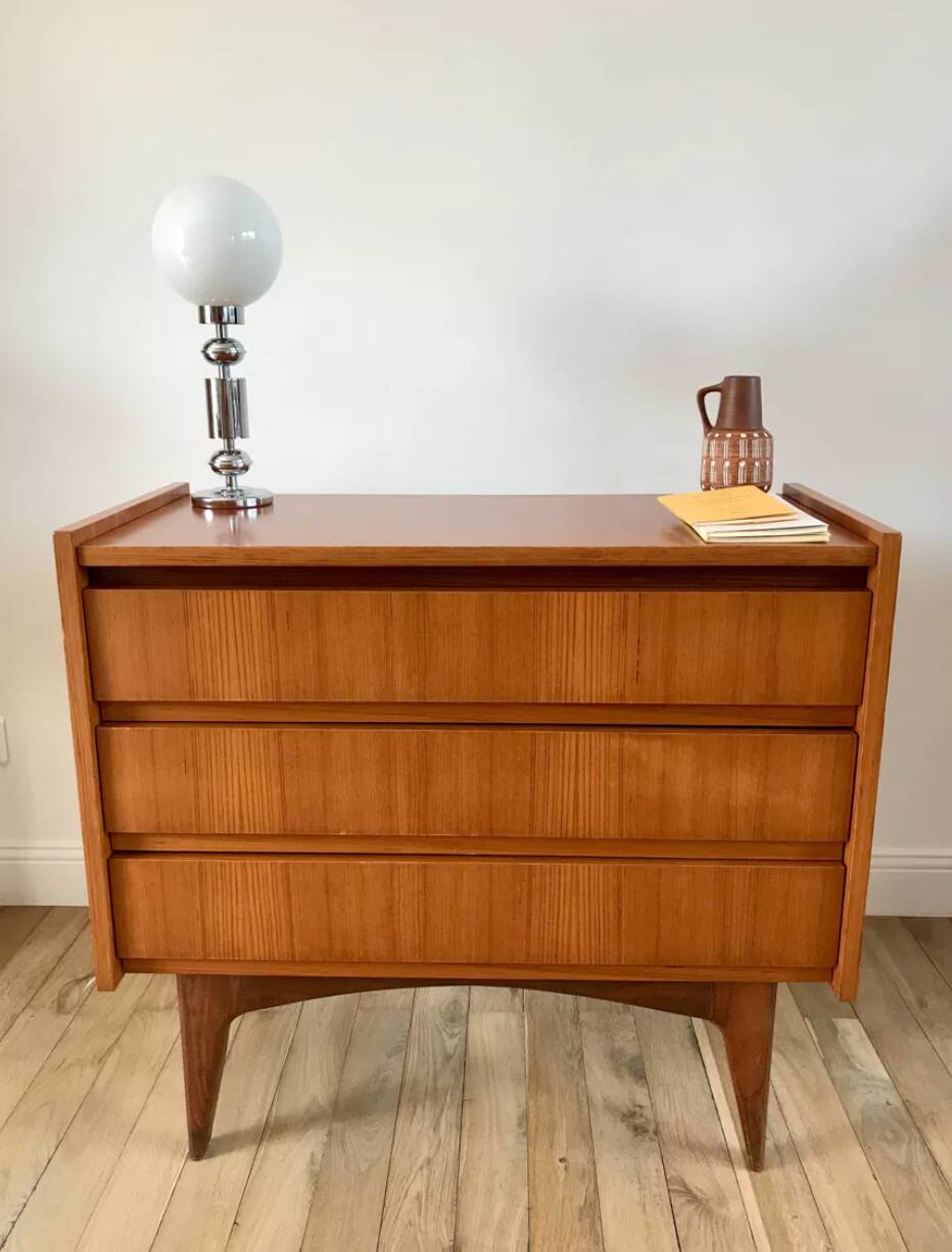 Scandinavian teak dressing table chest of drawers, Danish design, 1960s
