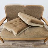 70s two seater sofa in beech