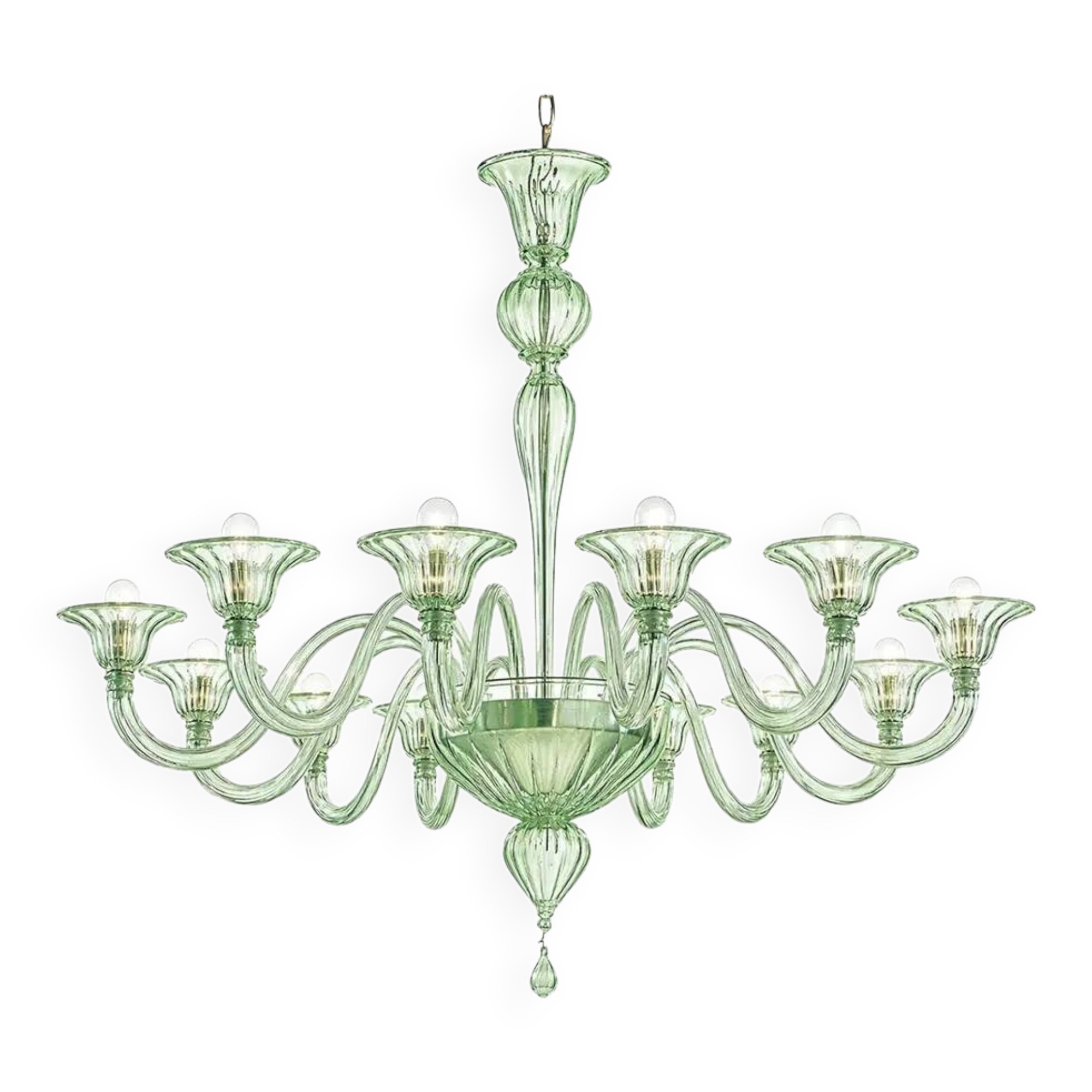 Elegant Contemporary Rigadin Murano Glass Chandelier