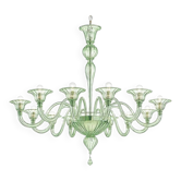 Chandelier en verre de Murano Rigadin contemporain élégant