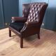 2x Chesterfield wingback armchair