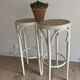 Paire de tabourets bistrot vintage canné blanc