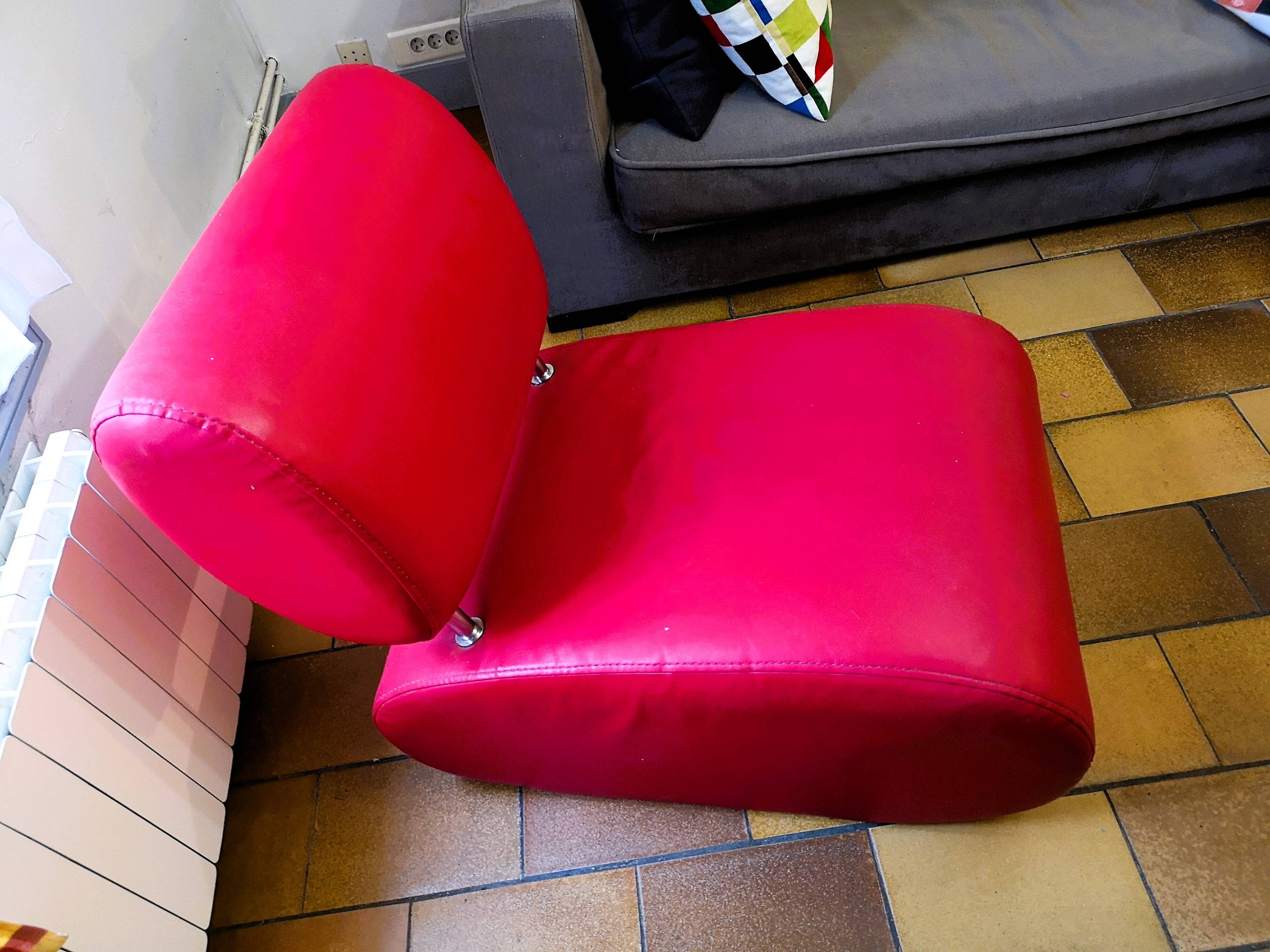 red designer armchair