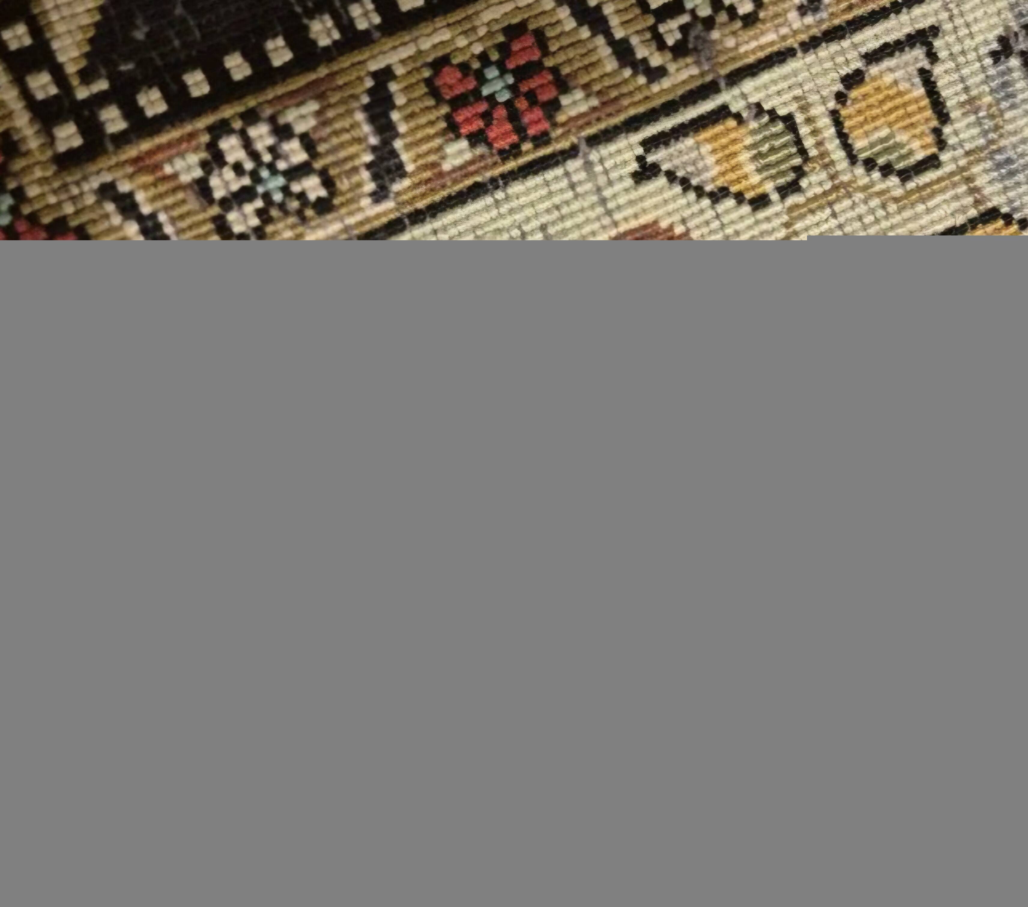 Persian Qom Silk on Silk 80x130 - Tree of Life Black and Gold - Very Fine